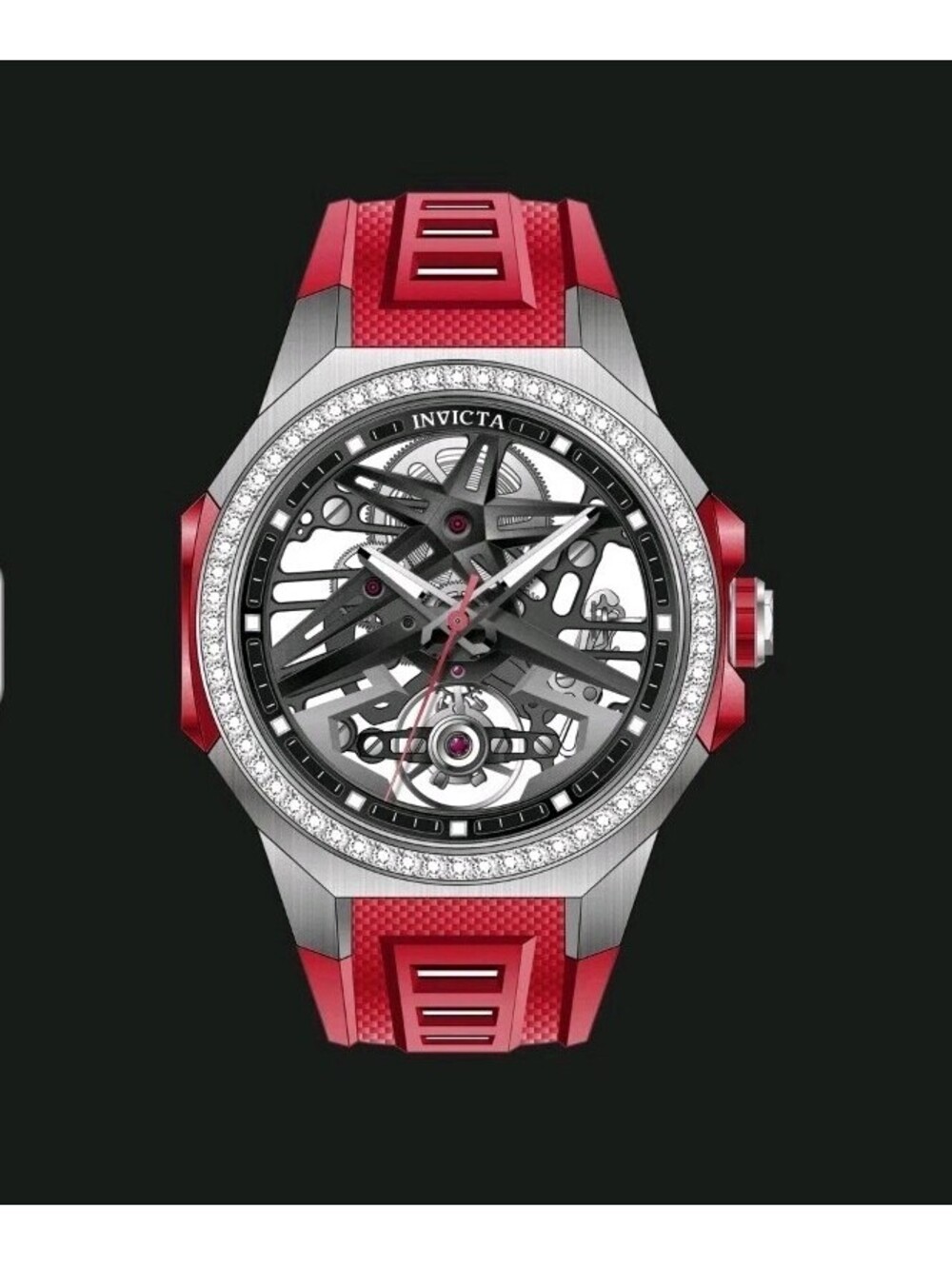 Invicta Objet d’Art Astradia Automatic Lab Diamond Men’s Watch Red - 70117 - New